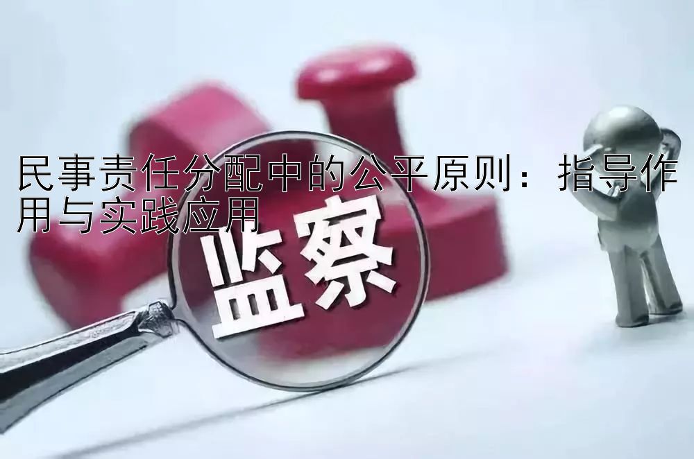 民事责任分配中的公平原则：指导作用与实践应用