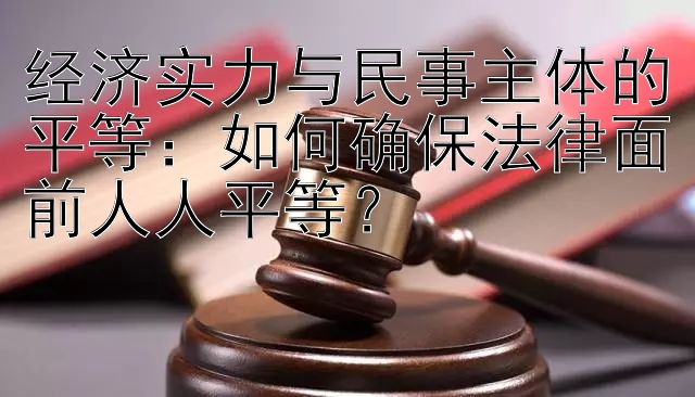 经济实力与民事主体的平等：如何确保法律面前人人平等？