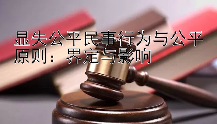 显失公平民事行为与公平原则：界定与影响