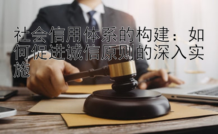 社会信用体系的构建：如何促进诚信原则的深入实施