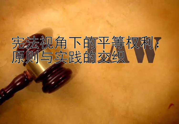 宪法视角下的平等权利：原则与实践的交织