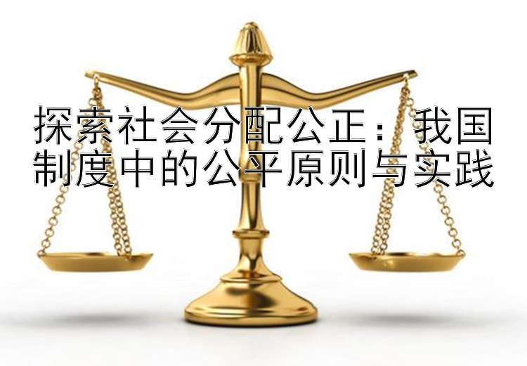 探索社会分配公正：我国制度中的公平原则与实践