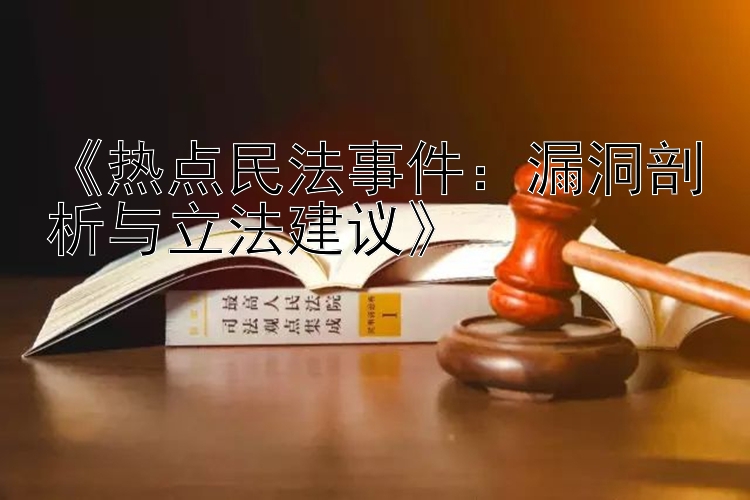 《热点民法事件：漏洞剖析与立法建议》