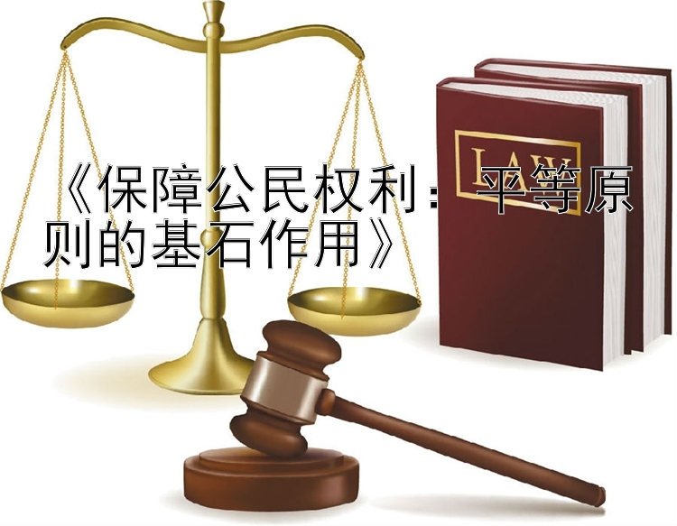 《保障公民权利：平等原则的基石作用》