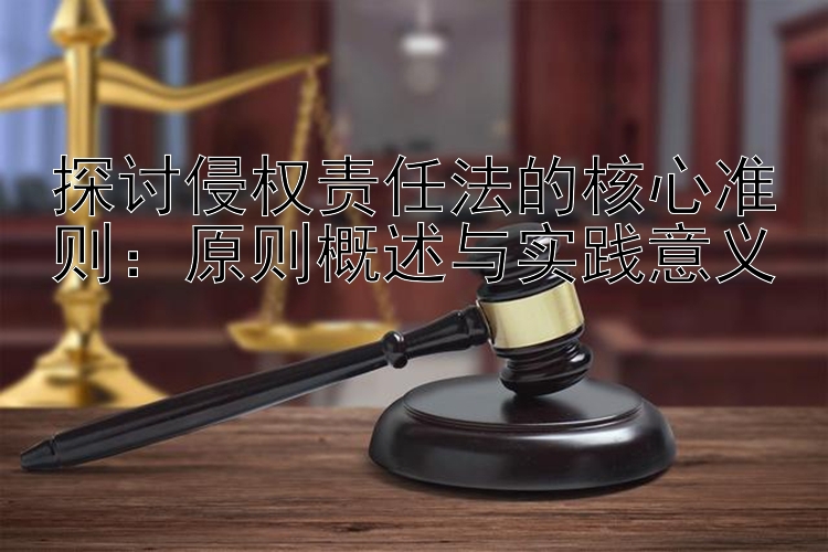 探讨侵权责任法的核心准则：原则概述与实践意义