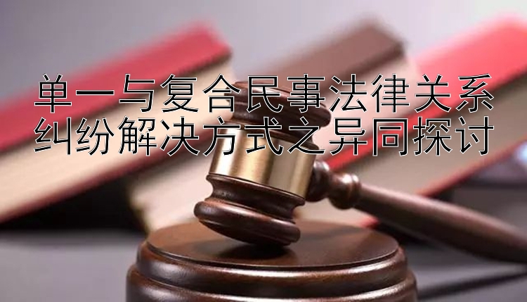 单一与复合民事法律关系纠纷解决方式之异同探讨