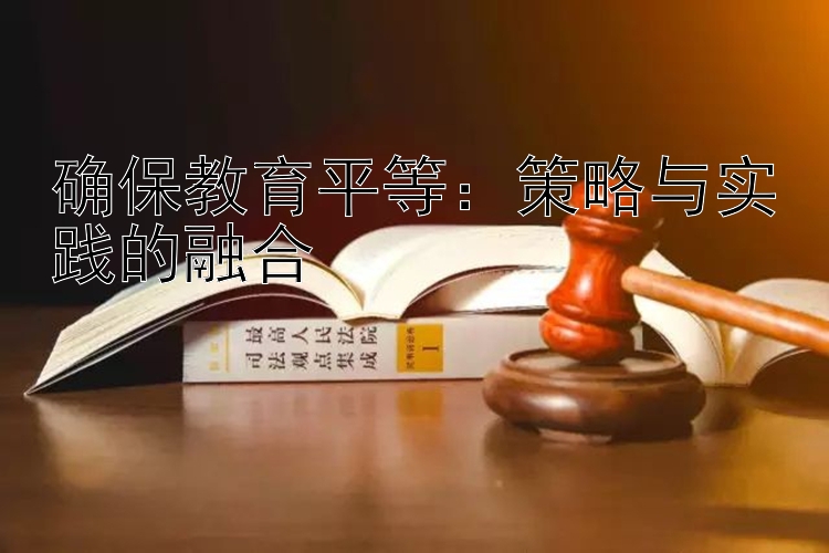 确保教育平等：策略与实践的融合