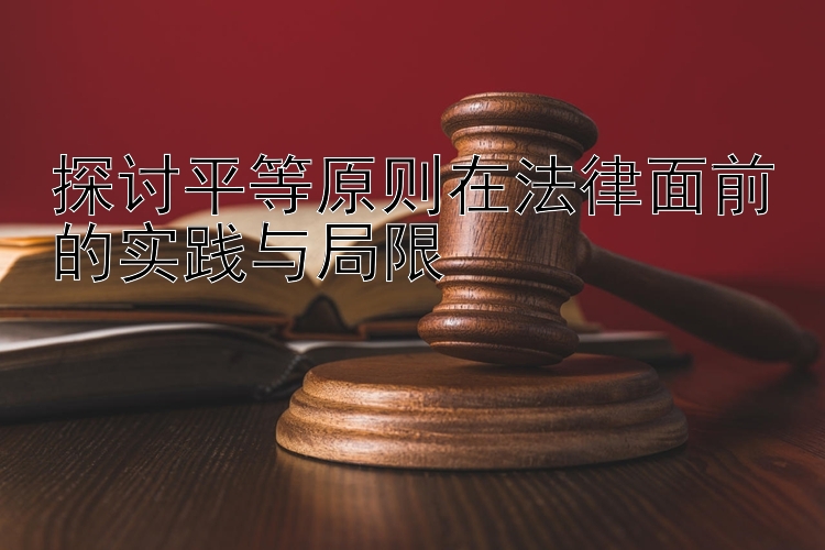 探讨平等原则在法律面前的实践与局限