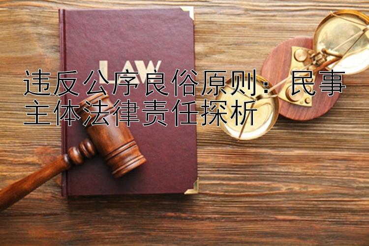 违反公序良俗原则：民事主体法律责任探析