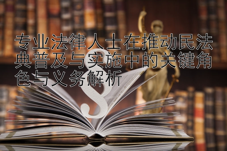 专业法律人士在推动民法典普及与实施中的关键角色与义务解析