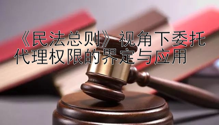 《民法总则》视角下委托代理权限的界定与应用