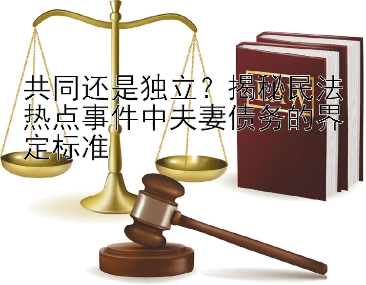 共同还是独立？揭秘民法热点事件中夫妻债务的界定标准