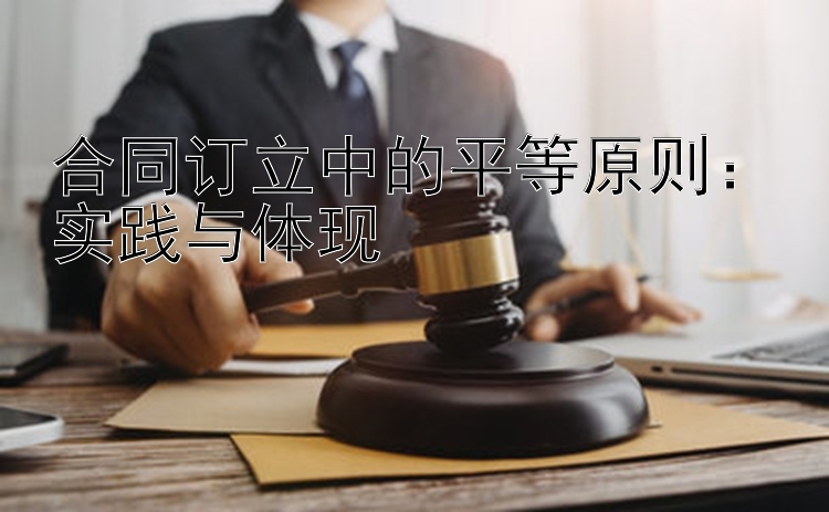 合同订立中的平等原则：实践与体现