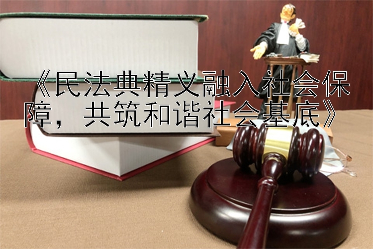 《民法典精义融入社会保障，共筑和谐社会基底》