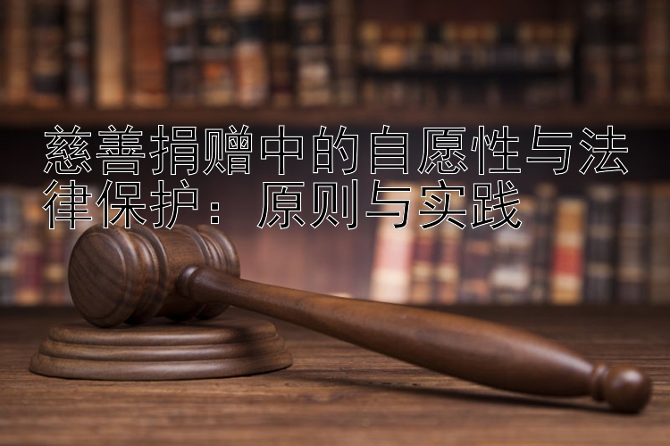 慈善捐赠中的自愿性与法律保护：原则与实践