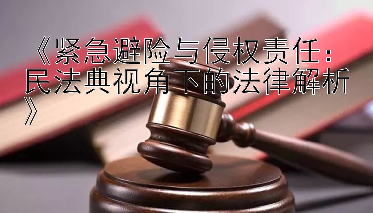 《紧急避险与侵权责任：民法典视角下的法律解析》