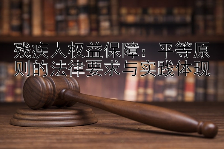 残疾人权益保障：平等原则的法律要求与实践体现