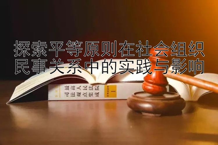 探索平等原则在社会组织民事关系中的实践与影响