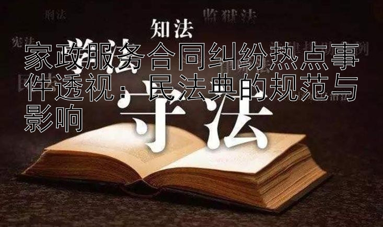 家政服务合同纠纷热点事件透视：民法典的规范与影响