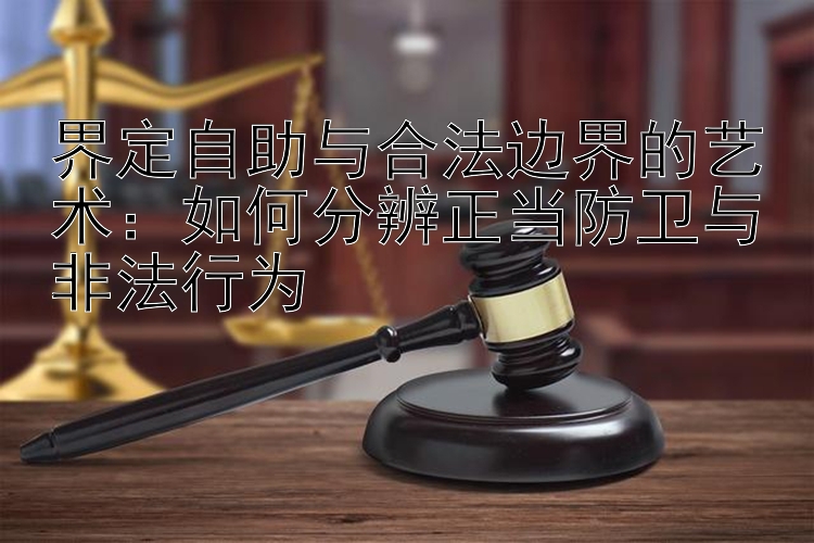 界定自助与合法边界的艺术：如何分辨正当防卫与非法行为