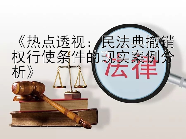 《热点透视：民法典撤销权行使条件的现实案例分析》