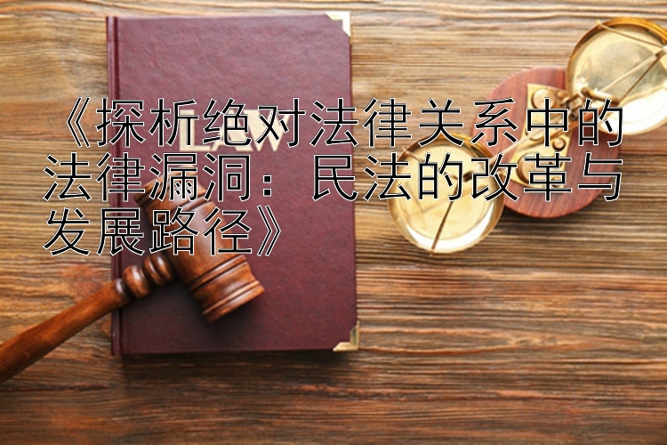 《探析绝对法律关系中的法律漏洞：民法的改革与发展路径》