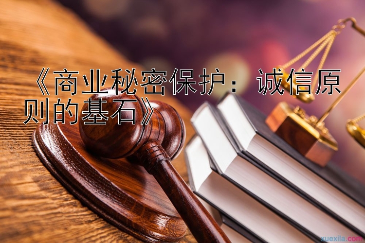 《商业秘密保护：诚信原则的基石》