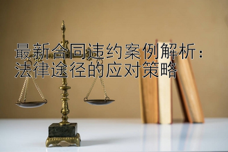 最新合同违约案例解析：法律途径的应对策略