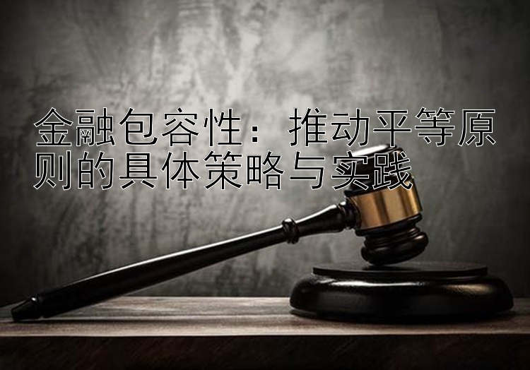 金融包容性：推动平等原则的具体策略与实践