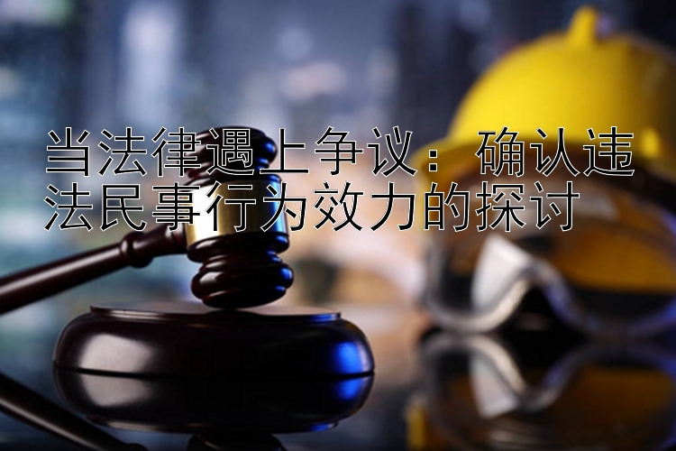 当法律遇上争议：确认违法民事行为效力的探讨