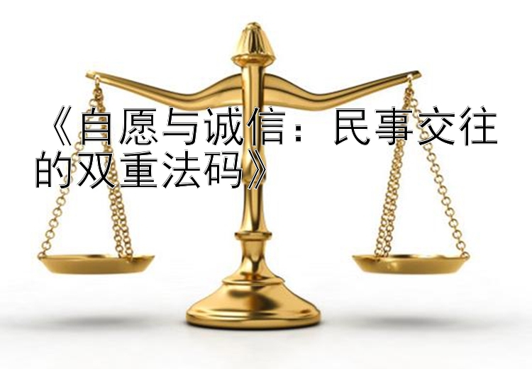 《自愿与诚信：民事交往的双重法码》