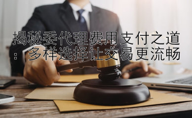 揭秘委代理费用支付之道：多样选择让交易更流畅