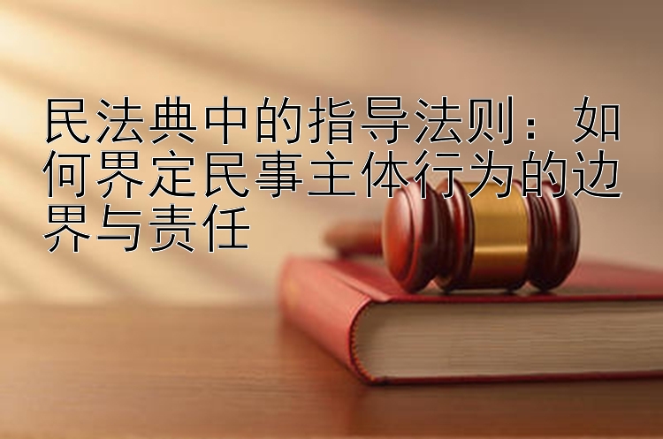 民法典中的指导法则：如何界定民事主体行为的边界与责任