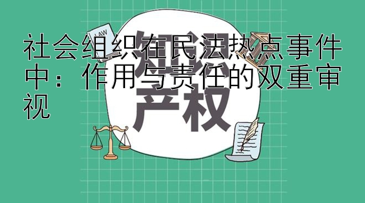 社会组织在民法热点事件中：作用与责任的双重审视