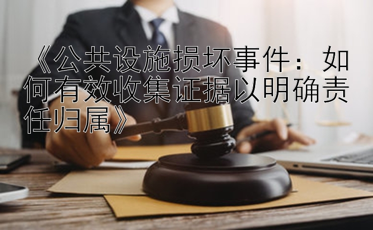 《公共设施损坏事件：如何有效收集证据以明确责任归属》