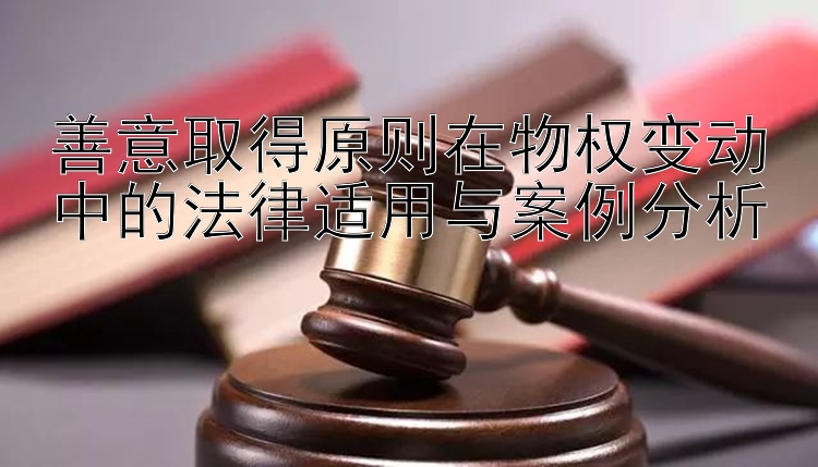 善意取得原则在物权变动中的法律适用与案例分析