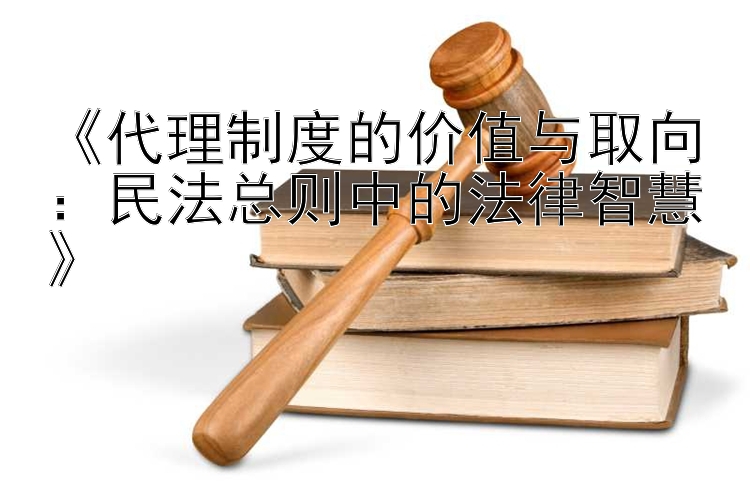 《代理制度的价值与取向：民法总则中的法律智慧》