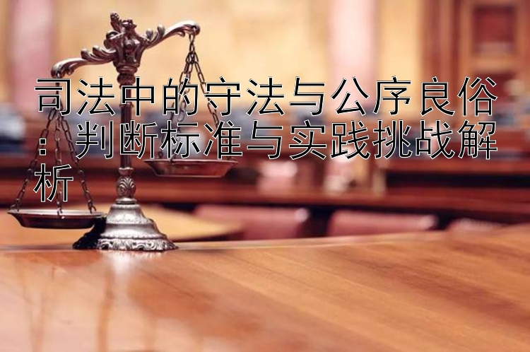 司法中的守法与公序良俗：判断标准与实践挑战解析